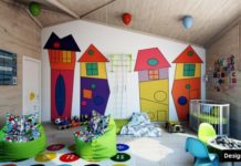 Design luminoso della stanza dei bambini