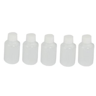 Bottigliette Flaconi Cilindrici in Plastica Trasparente da 30ml per Agenti Chimici - 5 Pezzi