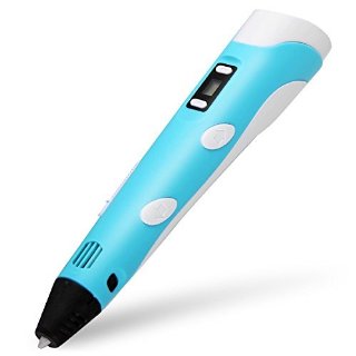 [New Generation con schermo LCD Display] Stampante OHCOME 3D stereoscopico Pen stampa Pen II per disegno 3D + modellazione + Arte + Mestieri Stampa con 3 x 1,75 millimetri 3M ABS Filament stampante - Blu (EU)