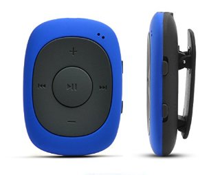 AGPTek G02 Mini-clip lettore MP3 8 GB con Radio FM, Blu