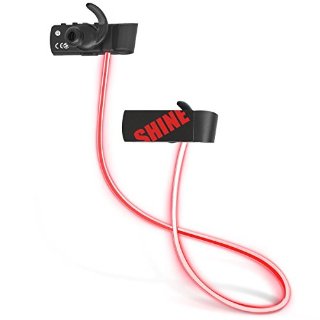 iEC auricolare stereo Bluetooth 4.1 con cavo luminoso - auricolari sport - nero