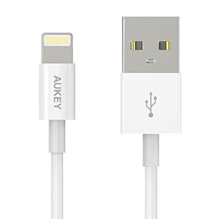 AUKEY Cavo Lightning 20cm [ Apple MFi certificato ] Cavo USB 8 Pin Ricarica e Tramissione Dati per iPhone SE / 6s Plus / 6 Plus / 6s / 6 / 5s / 5 ecc. ( 20cm - Bianco )
