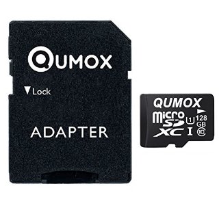 QUMOX 128GB Scheda memoria MICRO SD MEMORY CARD CLASS 10 UHS-I da 128 GB ad alta velocità Velocità di scrittura 30 MB / s Velocità di lettura fino a 80MB / S