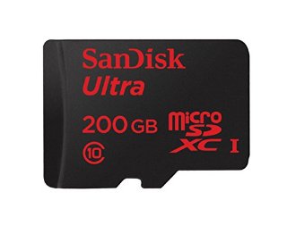 SanDisk SDSDQUAN-200G-G4A Ultra Android Scheda di Memoria microSDXC da 200 GB UHS-I Classe 10 con Adattatore SD con Velocità di Lettura Fino a 90 MB/s