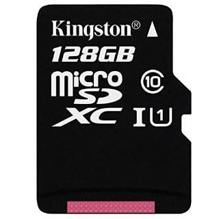 Kingston SDC10G2/128GB Scheda MicroSD da 128 GB, Classe 10, UHS-I, 45 MB/s, con Adattatore SD, Nero
