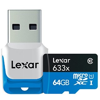 Lexar High-Performance MicroSDXC 633x 64GB UHS-I/U1 w/USB 3.0 Reader Flash Memory - LSDMI64GBB1EU633R