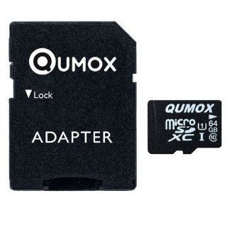 64GB QUMOX Scheda memoria Micro SD Class 10 UHS-I da 64 GB ad alta velocità Velocità di scrittura 20 MB / s Velocità di lettura fino a 40MB / S