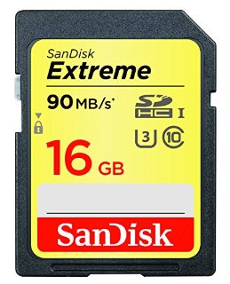 Scheda di Memoria SanDisk Extreme SDHC da 16 GB, fino a 90 MB/sec, Classe 10, U3 FFP