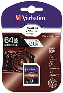 Verbatim  SecureDigital SDXC Class 10 64GB