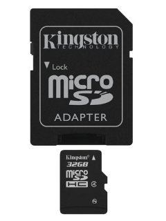 Kingston SDC4/32GB Memoria MicroSDHC con Adattatore SD, 32 GB, Class 4