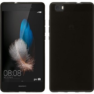 Custodia in Silicone per Huawei P8 Lite - trasparente nero - Cover PhoneNatic + pellicola protettiva