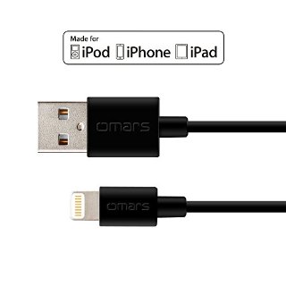 [Certificato Apple MFI] Omars Cavo Lightning a USB di 0.9 m / 90cm per iPhone 6 Plus / 5s / 5c / 5, iPad Air / mini / mini2, iPad 4th generation, iPod 5th generation, e iPod nano 7th generation. (Nero)
