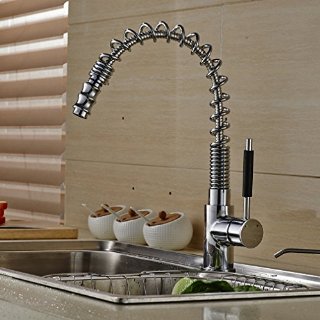 Auralum® 360 ° d'argento d'ottone singolo rubinetto della leva rubinetto della cucina monocomando lavello