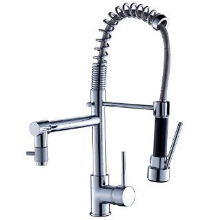 Auralum® spirale quadro molla in acciaio ad alta pressione per la cucina professionale rubinetto della cucina a spirale alta raccordo con scarico 2 acqua a pressione