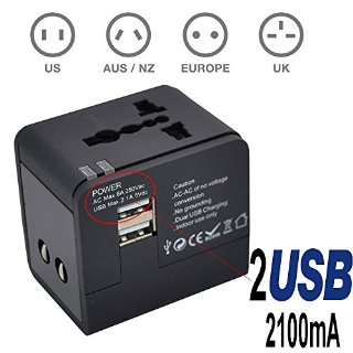 Recensioni dei clienti per TBS®2301 adattatore / caricabatterie da viaggio universale con 2 adattatore USB (5V 2.1A) viaggi all-in-one multi-spina UE / USA / UK / AU | tripparia.it
