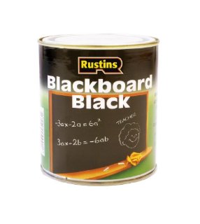 Rustins Blackboard - Vernice per lavagna (125/250/500 ml, 1/2,5 litri), colore: Nero 1 Litre