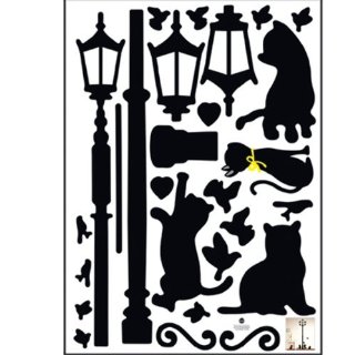 Recensioni dei clienti per I gatti giocoso e Lampione Romantico Silhouette Wall Sticker Decal | tripparia.it