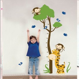 BestOfferBuy - Adesivo Sticker Murale Giraffa con Grafico di Crescita per Bambini JM7132