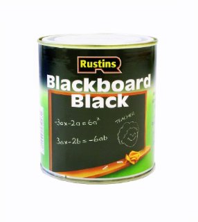 Rustins Blackboard - Vernice per lavagna (125/250/500 ml, 1/2,5 litri), colore: Nero 500 ml Nero