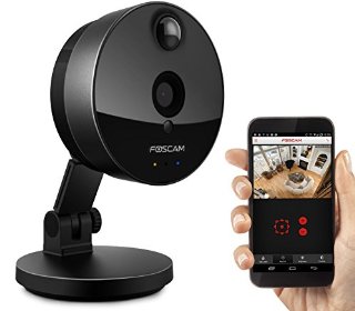 Foscam C1 Telecamera IP HD 720p da Interno, Wireless, P2P, Visore Notturno, 115º, Slot Micro SD, Rilevatore Movimenti, Nero