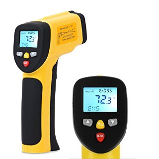 [Versione Aggiornata] Dr.Meter® IR-40 Termometro Infrarossi Dual Laser, Funzione di Memoria, con Retroilluminazione, -50 - 650°C/ -58°F - 1202°F, Giallo