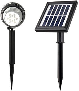 MicroSolar - Potente! - Batteria al litio - 12 Grande Super LED luminoso - Solar Spotlight - con 16 piedi Wire --- Funziona automaticamente dal tramonto all'alba presso il Good Sunshine - Ideato per l'Europa Meteo