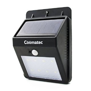 Coomatec Luci Solari Lampada Wireless ad Energia Solare da Esterno con 8 Lampadine LED con Sensore di Movimento, per Parete / Giardino / Cortile / Scale / Muro, con Funzione di Dusk to Dawn Dark Sensing Auto On / Off, Versione Nuova - 8 LED