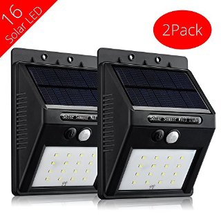 VicTsing 2 PCS 16 LED Lampada Luci Solari con Sensore di Movimento Luce da Esterno Luce di Sicurezza Alimentata da Panello Solare per Percorsi, Piattaforma, Patio, Giardino, Scale ecc.- 320lm