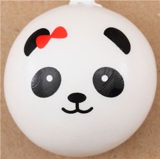 ciondolo squishy panda fiocchetto rosso per cellulare