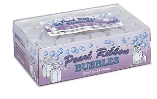 Unique Party - Set di flaconcini per bolle da matrimonio, con perle e fiocco, 24 pz.