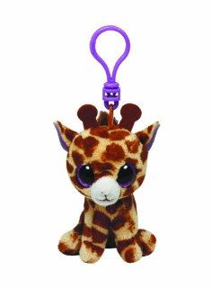 Ty 36507 - Safari Clip Beanie Boos, Portachiavi giraffa