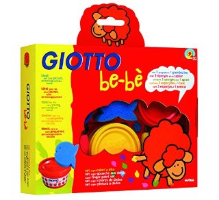 Giotto be-bè Set Supercolori a dita + spugnette e grembiulino