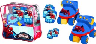 Mondo 18390 - Spiderman Ultimate Pattini Baby con Protezioni in Borsa, dal 22 al 29