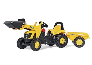 Rolly Toys 23837 - Veicolo a Pedali Kid JCB con Ruspa e Rimorchio