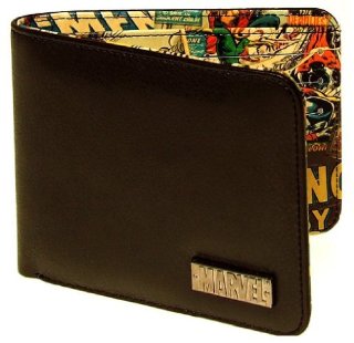 Marvel - Portafoglio uomo, stampa interna, tasche multiple, stile retro/vintage, taglia unica