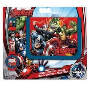Marvel Set Orologio da Polso e Portafogli Avengers