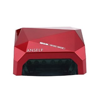 Anself 36W LED CCFL Nail asciugatrice diamante a forma di macchina migliore lampada di polimerizzazione per Gel UV Nail Polish (scuro rosso)