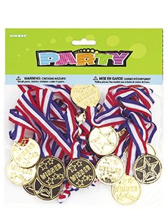 Unique Party Supplies - Medaglie per feste, con scritta 