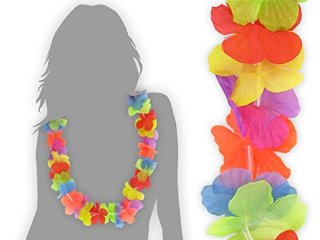 12 PZ COLLANA HAWAIANA RAINBOW - FIORE DI COLLANA - Hulakette-Carnevale festival compleanni HK-01