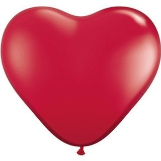 Partydiscount24 - Palloncini a forma di cuore, Ø 25 cm, 50 pezzi, colore: rosso