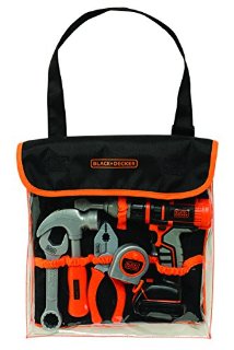 Smoby 7600360104 - Black Più Decker Borsa Attrezzi, 5 Pezzi