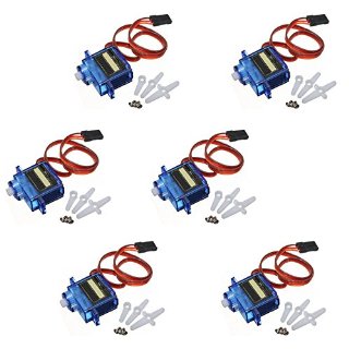 SODIAL (R) 6 pc nuovo SG-90 SG90 9g Micro Servi Per Elicottero Aereo Auto Barca