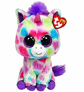 Ty Beanie Boos Unicorno Wishful, 15 Cm, Multicolore