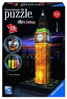 Ravensburger 12588 - Big Ben Night Edition Puzzle 3D Building con LED