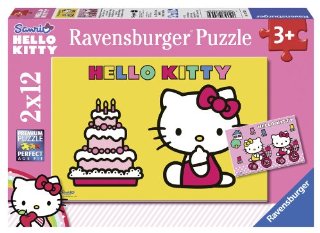 Ravensburger 07553 - Hello Kitty Puzzle, 2x12 Pezzi