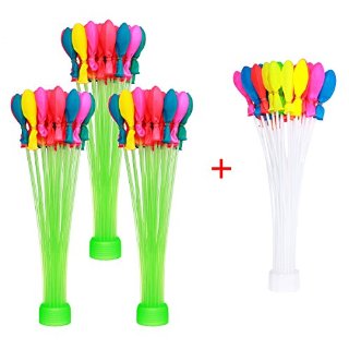 Water Balloons, dizauL Water bombs - 111 Pre-tied Water Balloons (3x37)+ a Bunch of 37 Balloons for free as Replacement, Fill in 60 Seconds - Self Sealing Balloons for Kids in Summer - Fill the Balloons with Water and Throw them or use for Decoration