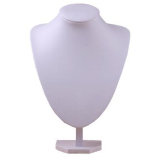 SODIAL(R) ESPOSITORE BUSTO DISPLAY PORTA COLLANA BIANCO 29x20cm