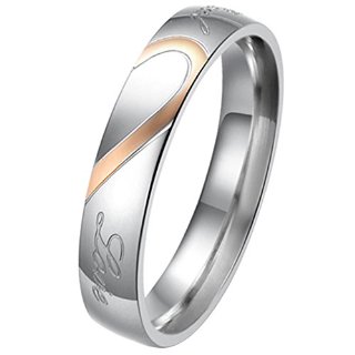 JewelryWe Gioielli anello da uomo donna acciaio inossidabile promessa 