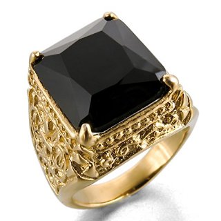 MunkiMix Acciaio Inossidabile Vetro Anello Anelli Oro Nero Fleur de Lis Cavalieri Templari Drago Dragon Artiglio Inciso Uomo