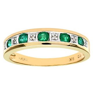 Recensioni dei clienti per Naava Eternity Ring, 9 ct oro giallo diamanti e anello verde smeraldo, Canale Set Dimensione: V | tripparia.it